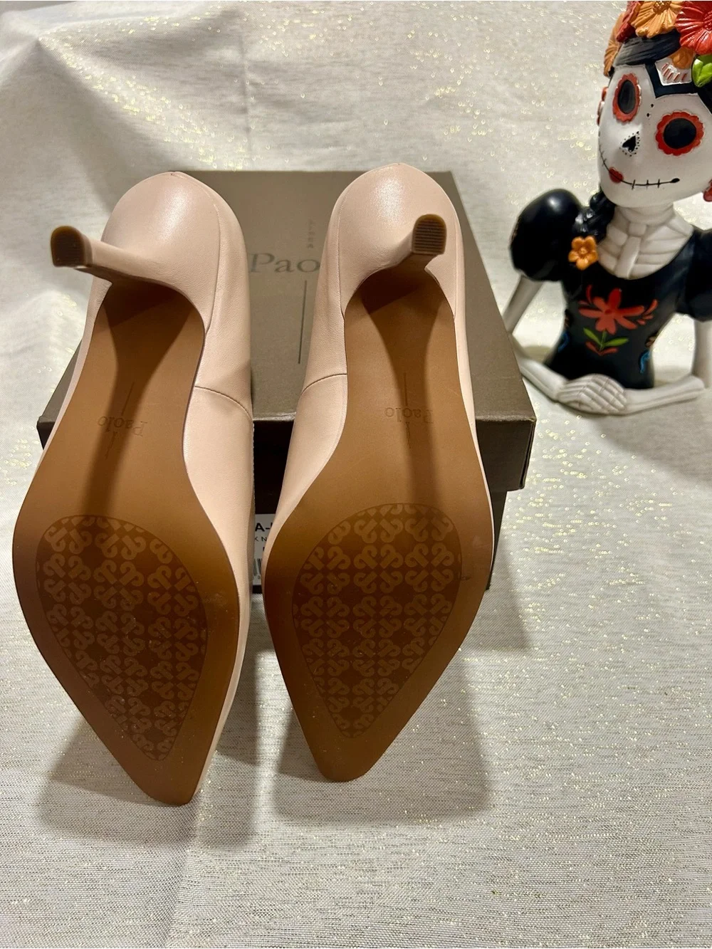 Linea Paolo Leather Blush Nude Pointed-Toe Pumps